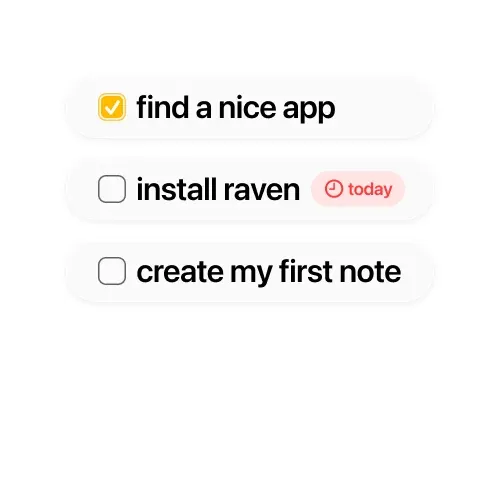 A checklist with one task ticked off and another due today